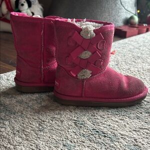 Koolaburra Pink Suede Boots with Bows
